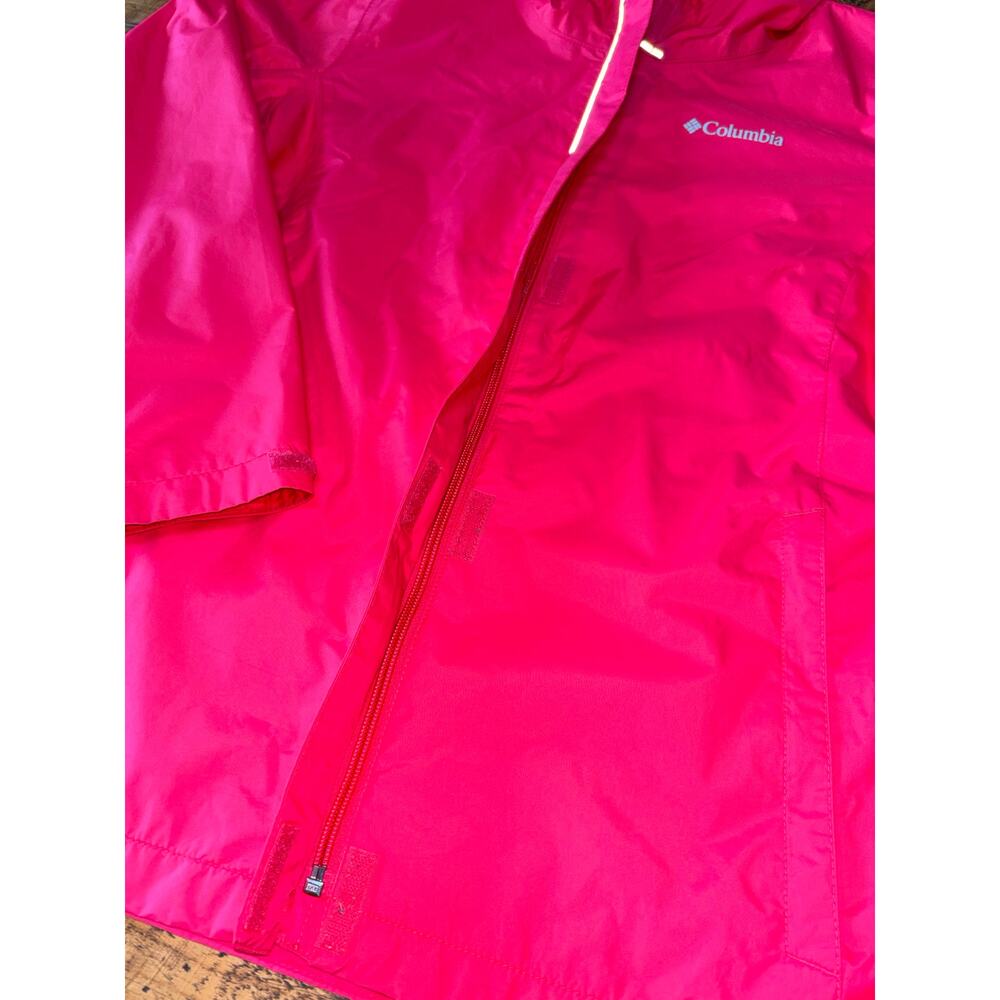 Columbia Omni Tech Girls Hot Pink Full Zip Hooded Windbreaker Jacket Size 18/20 - Picture 5 of 10